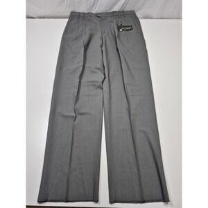 Zanieri Dress Pants Mens 42x36 Gray Wool High Twist Pleated Straight Italy NWT